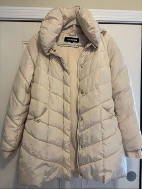 Steve Madden Cream Quilted Puffer Coat